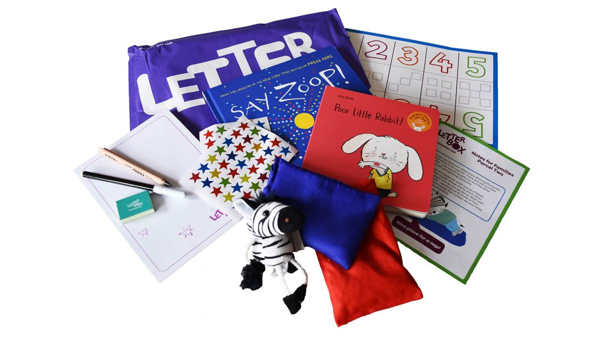 Example Letterbox purple parcel contents 