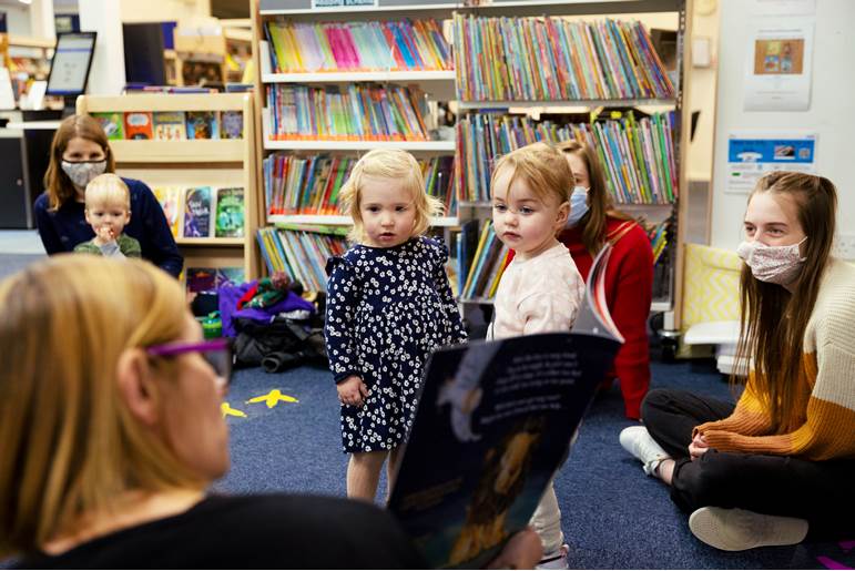 Children at a Storytime event at Fakenham Library