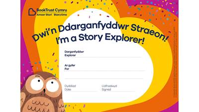 The BookTrust Cymru Storytime certificate